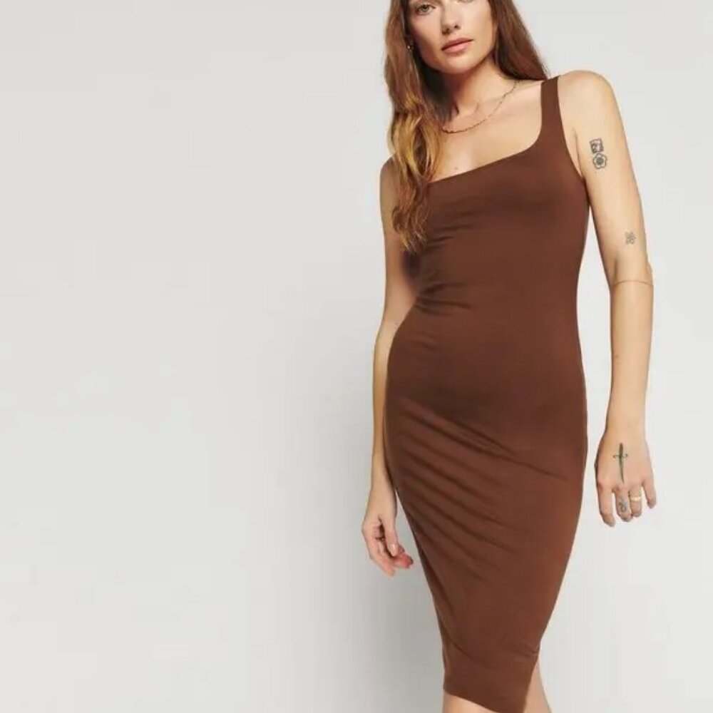 Reforamtion 	 Emiliana Knit Dress in Chestnut